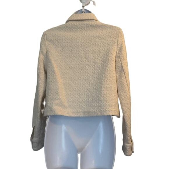 Zara Off-White Textured Jacket NWOT, X-Small‎ - Picture 5 of 5